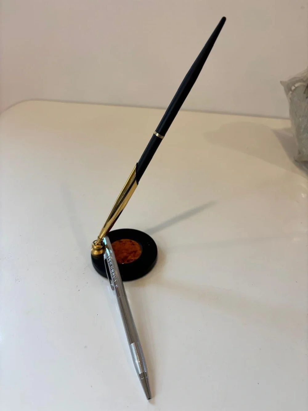Cross Swivel Desk Pen Set with Black Base and Faux Tortoise Inlay